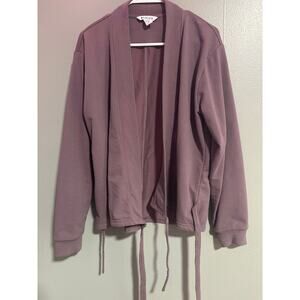 Athleta Open Front Wrap Jacket Mauve Tie Front Cardigan Size Medium